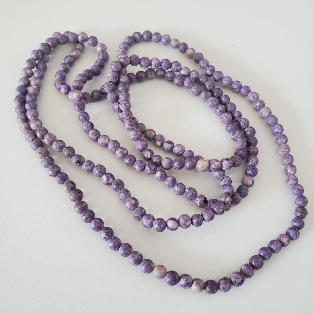 Vintage Handmade Bohemian Purple Stone Necklace - Picture 2 of 4